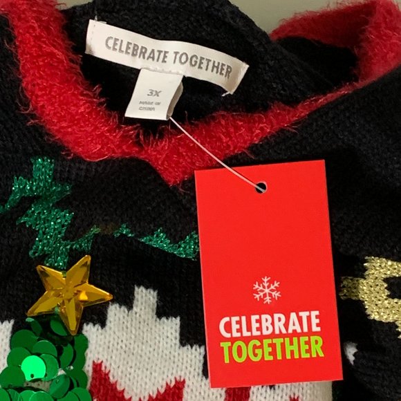 Celebrate Together Sweaters Ugly Christmas Sweater Hooded Sequin